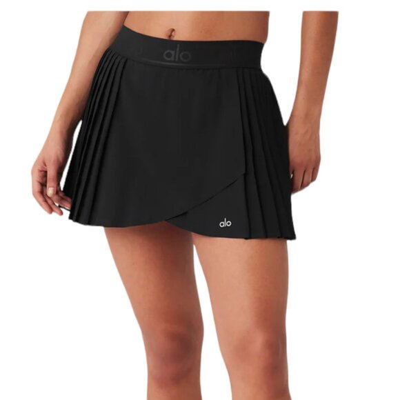 ALO Yoga Dresses & Skirts - Alo Yoga Aces Pleated Inner Lining High Rise Activewear Tennis Skirt Black XS